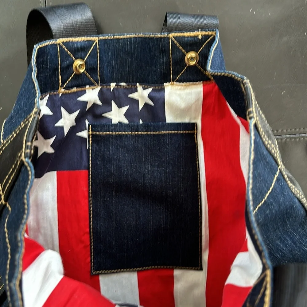 Motor City Denim Company denim tote shoulder bag - Picture 6 of 11